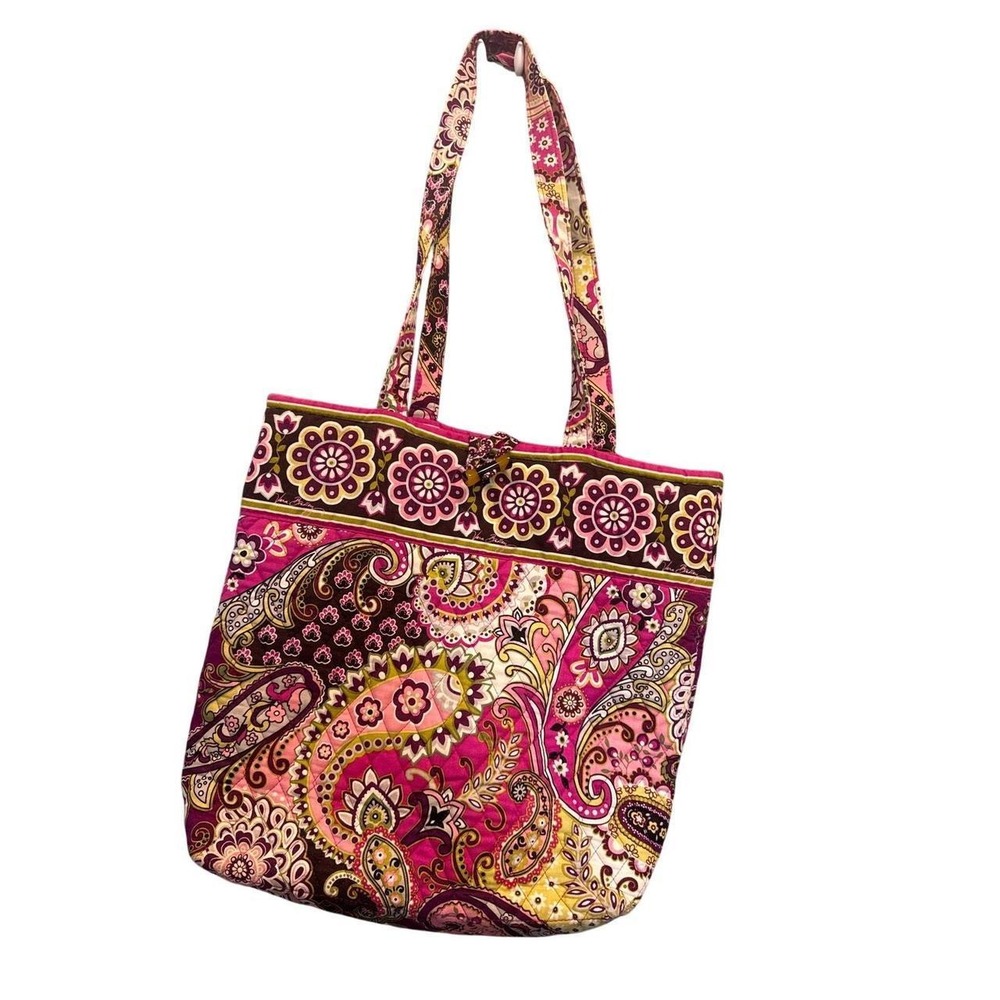 Vintage Vera Bradley "Very Berry Paisley" Quilted Tote Bag